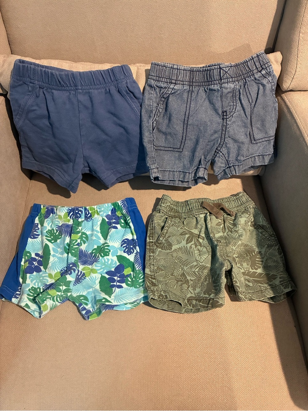 Baby boy 4-Pack Pull-On Shorts in Blue & Green